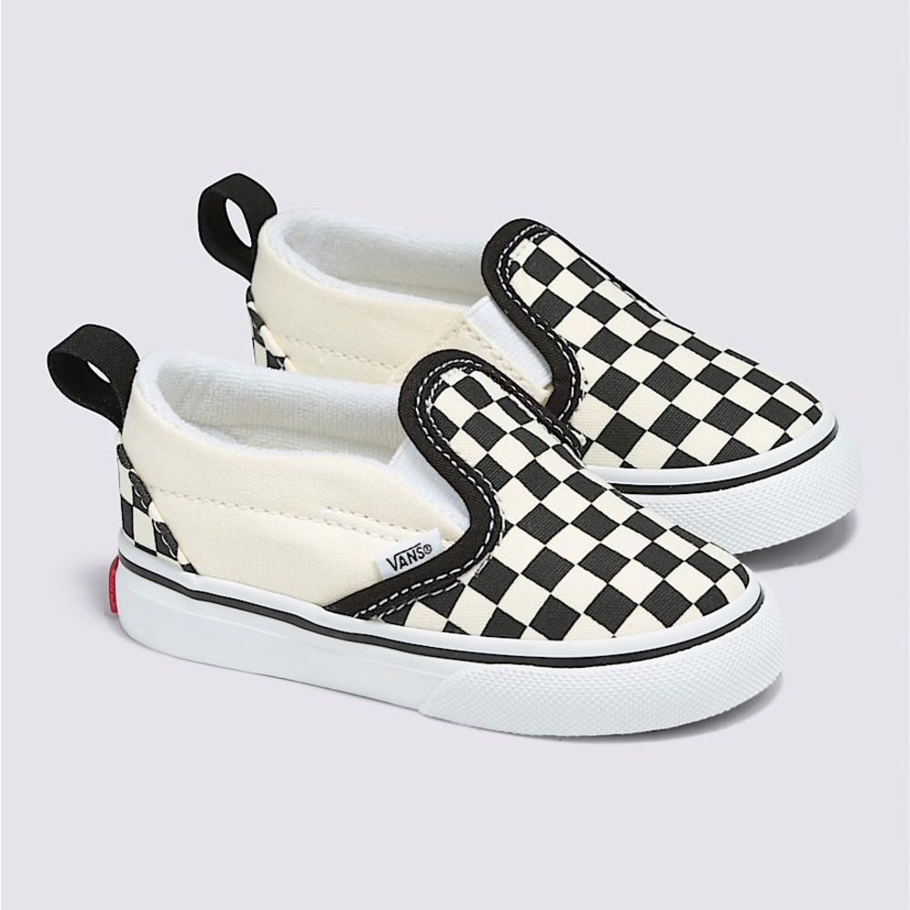 Vans Toddler Checker Slip-On Sneakers - Black & White Sz 3.5 Brand New in Box